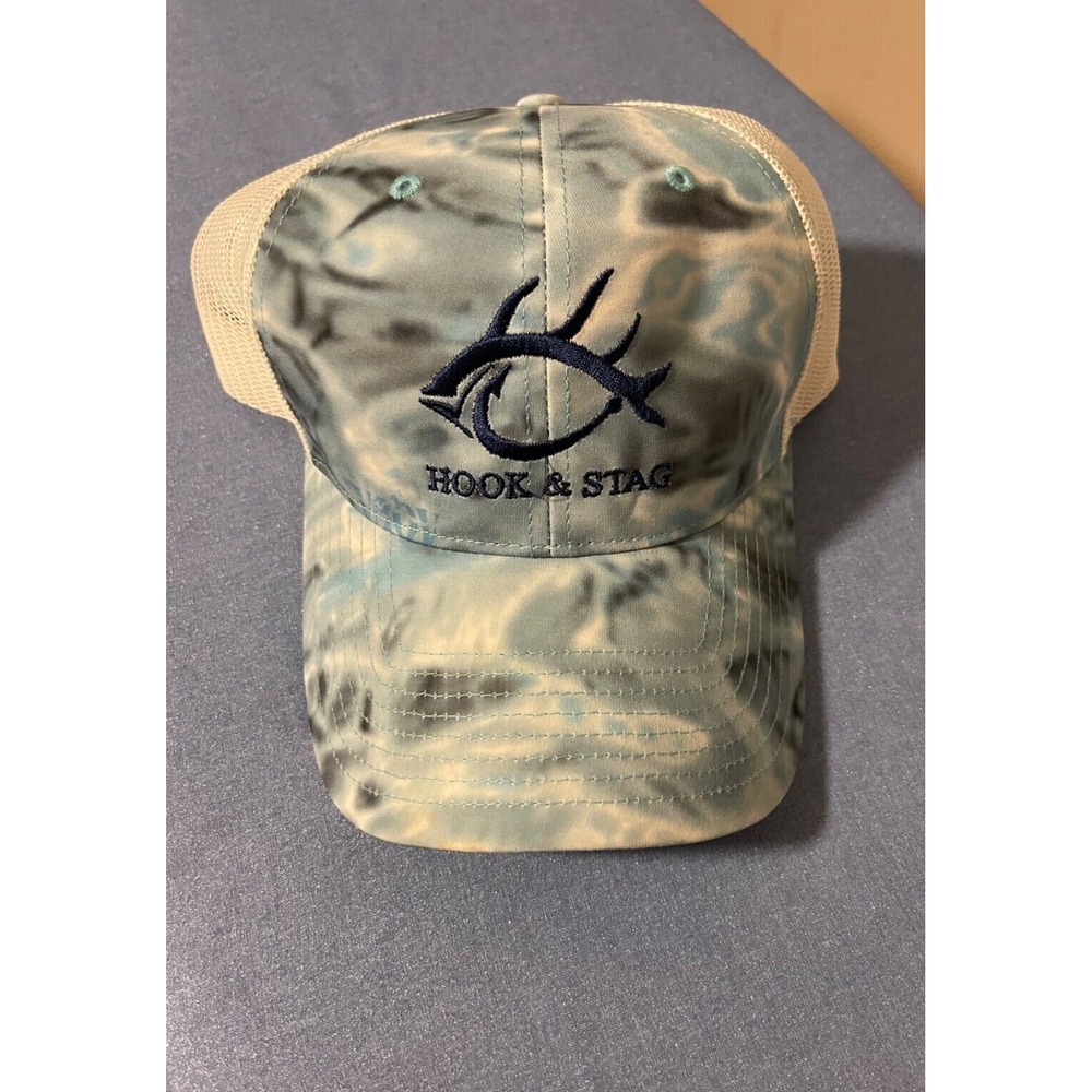 Hook & Stag Hat Adjustable‎ Blue Fishing Gulf Coast Hookem Sea